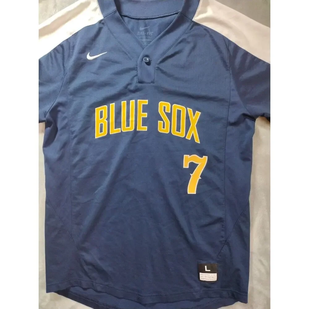 Sydney Blue Sox Nike Jersey #7 Size Large Blue Australian Baseball League ABL